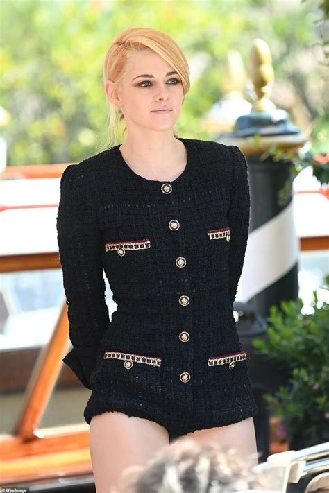 kristen stewart legs|Kristen Stewart puts on a leggy display in a chic tweed playsuit